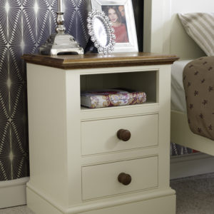 2 Drawer/Open Top Bedside Chest