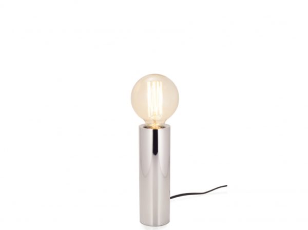 I table lamp silver base with LED dimmable filament bulb included