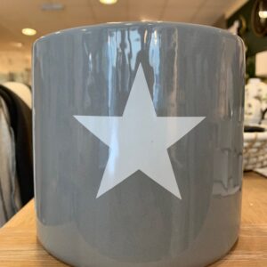Plant Pot in Grey with White Star