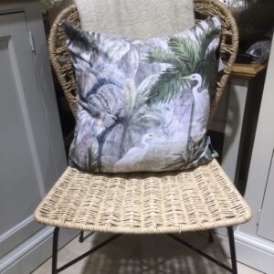 Heron Design Woven Fabric Cushion
