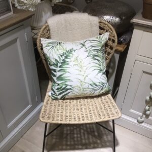 Spring Fern Cushion in a woven fabric