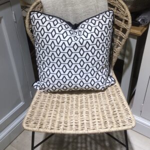 Black and white camberwell fabric cushion