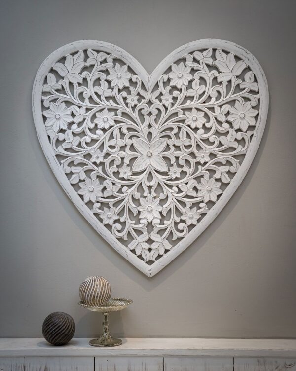 Hanging Large Carved Wooden Heart