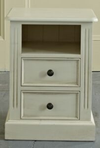 2 Drawer/Open Top Bedside Chest - Antique