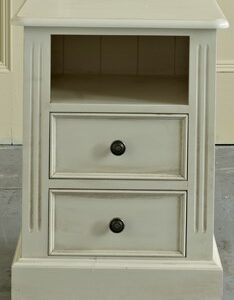 2 Drawer/Open Top Bedside Chest - Antique