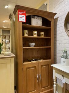 Pine Bookcase with Lower Storage