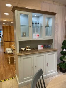 Three Door Sideboard with Semi Glazed Rack